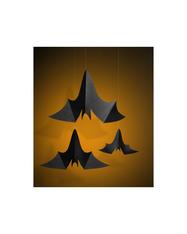 Hanging decoration Bats, black (1 pkt / 3 pc.)