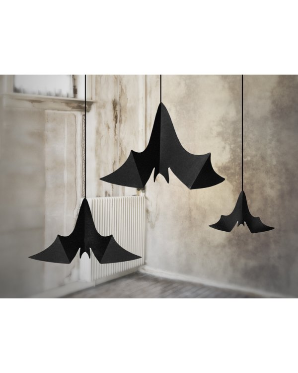 Hanging decoration Bats, black (1 pkt / 3 pc.)