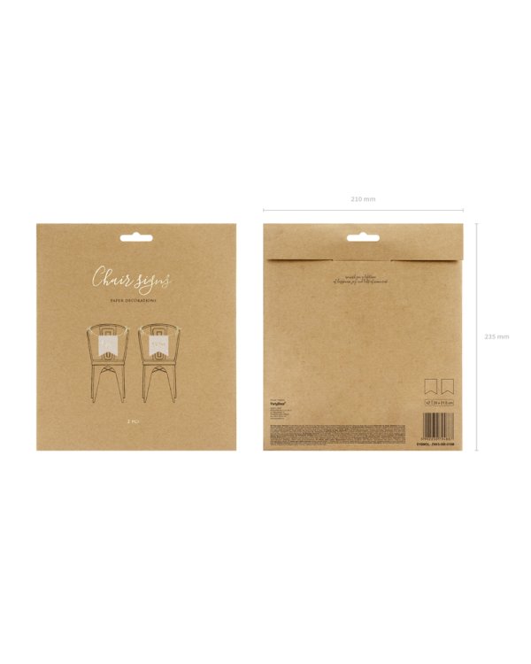 Chair signs - Bride Groom, gold (1 pkt / 2 pc.)
