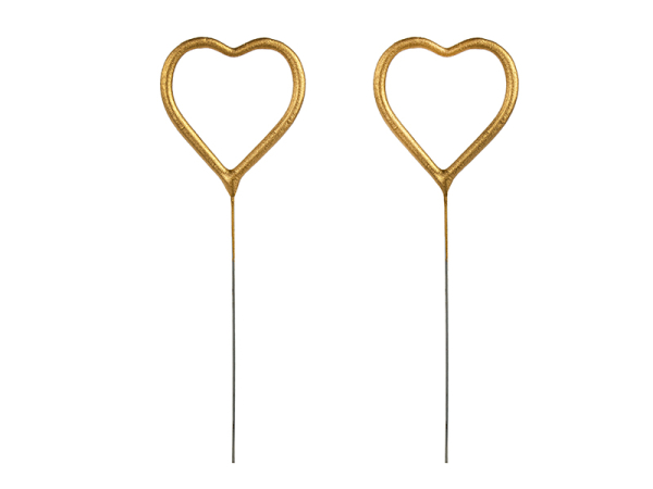 Sparklers Heart, gold, 16.5cm (1 pkt / 2 pc.)