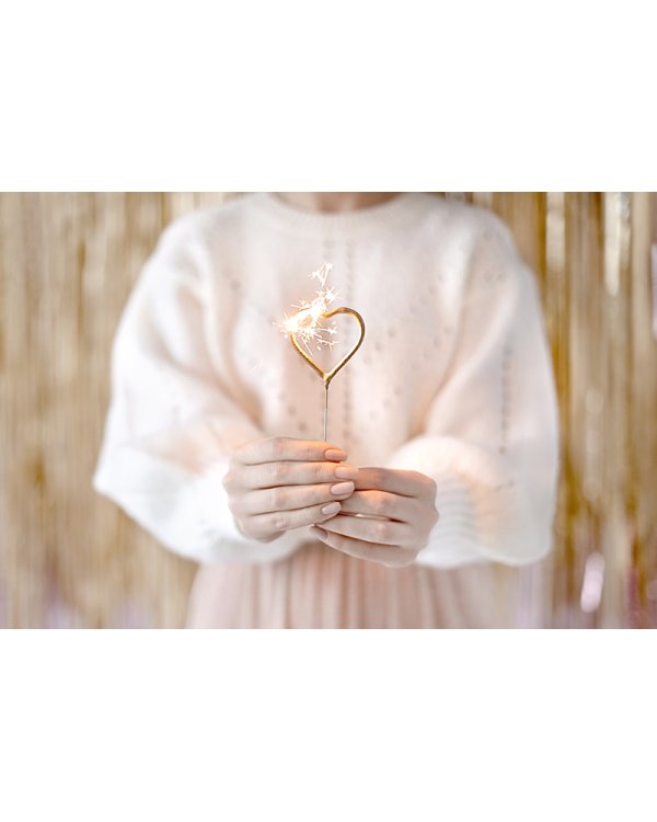 Sparklers Heart, gold, 16.5cm (1 pkt / 2 pc.)