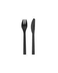 Plastic cutlery, 18–18.5 cm, black (1 pkt / 12 pc.)