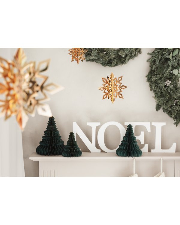 Hanging decoration Snowflakes, gold, 15-25cm (1 pkt / 6 pc.)