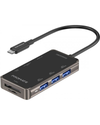 PROMATE PrimeHub-Mini 8in1 USB-C Hub HDMI 4K / LAN / PD 100W / SD / 3x USB 3.0