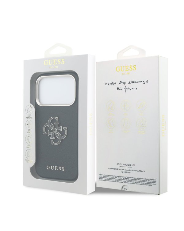 Guess PU Resin Logo Case Чехол для Apple iPhone 17 Pro Max