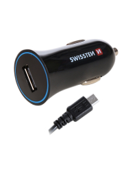 Swissten Автомобильная зарядка 12 / 24V / 1A + кабель Micro USB 1.5m