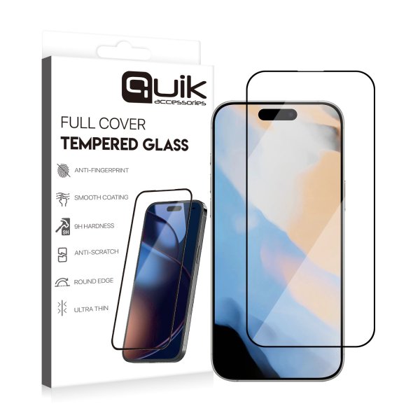 Quik Accessories Full Cover Tempered Glass Защитное Стекло для Apple iPhone 17