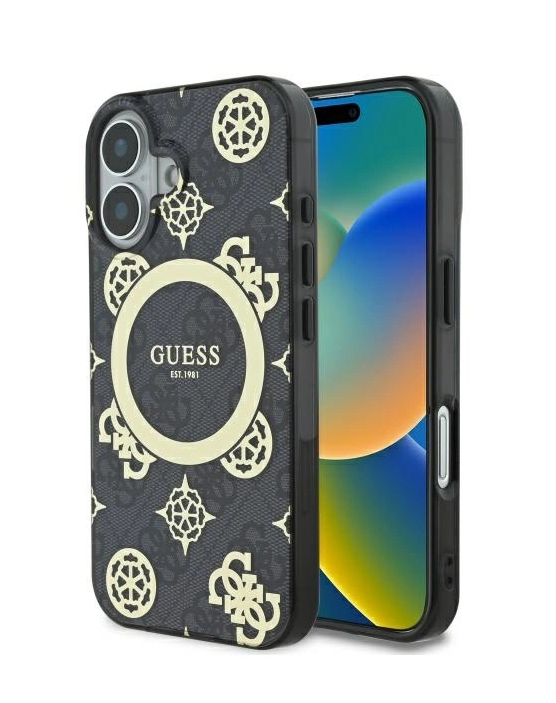 Guess IML Peony On 4G Background MagSafe Защитный Чехол для Apple iPhone 16
