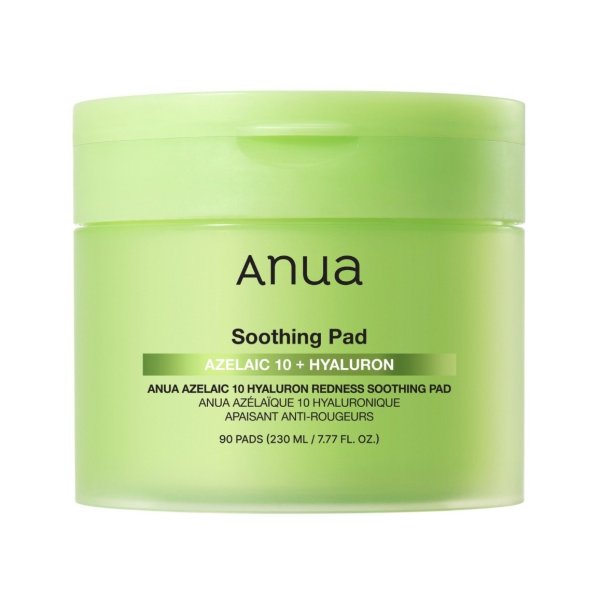 Anua Azelaic 10 + Hyaluron Redness Soothing Pad Тонизирующие Пэды Для Лица 90шт