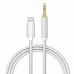 Обложка книги «Mocco Textile Премиум AUX провод USB-C -> 3.5 mm 1m Серебряный»