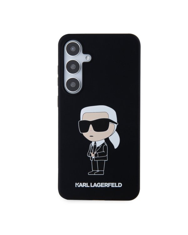 Karl Lagerfeld Liquid Silicone Ikonik NFT Case Защитный чехол для Samsung Galaxy S24+ / чёрный