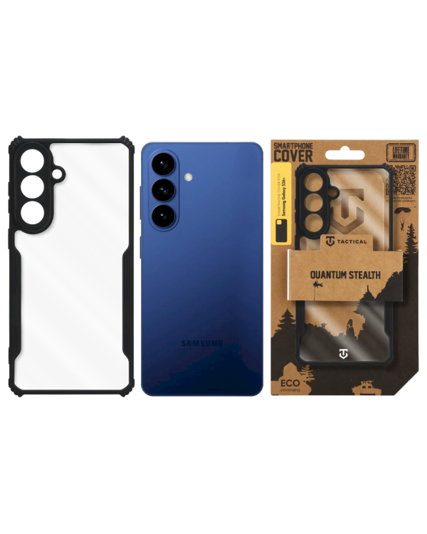 Tactical Quantum Stealth Cover Защитный чехол для Samsung Galaxy S26+ / прозрачный/чёрный