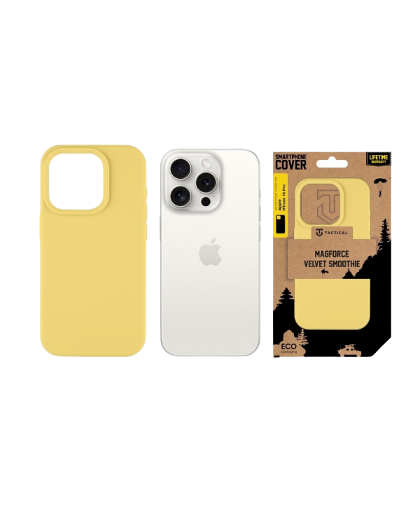 Tactical MagForce Velvet Smoothie Cover Защитный чехол для Apple iPhone 15 Pro / банановый