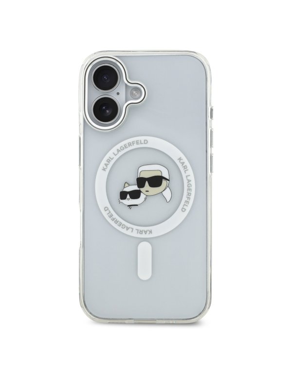 Karl Lagerfeld IML K&CH Heads Metal Frame MagSafe Case Защитный чехол для iPhone 17 / прозрачный
