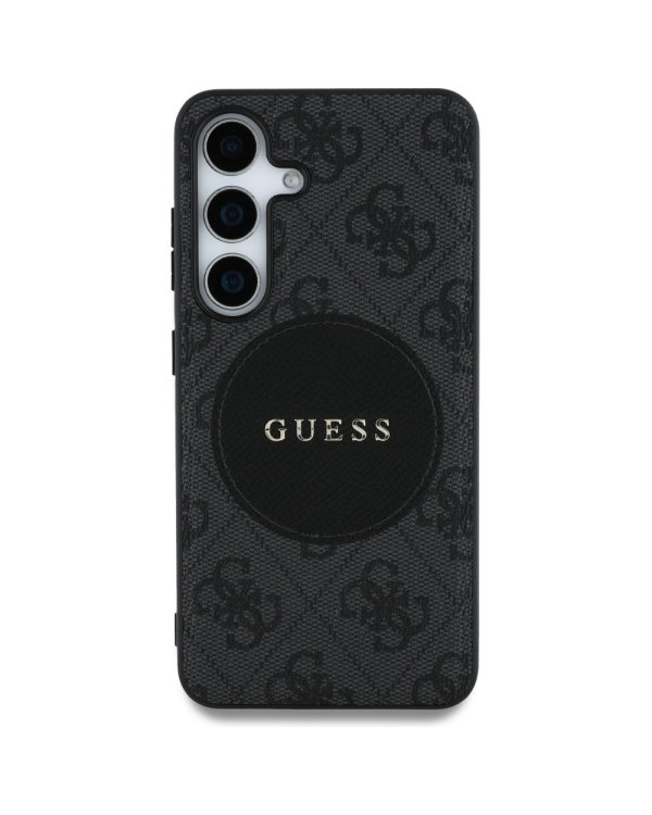 Guess 4G Round Patch Classic Logo MagSafe Case Чехол для Samsung Galaxy S25 Plus