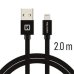 Swissten Textile Fast Charge 3A Lightning Кабель Для Зарядки и Переноса Данных 2m