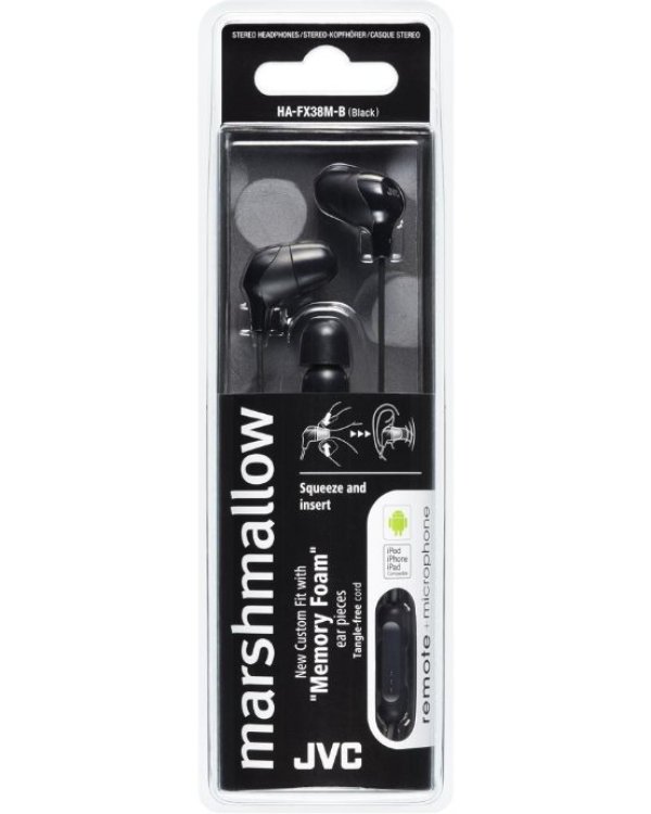 JVC HA-FX38M-B-E Marshmallow наушники с пультом и микрофоном