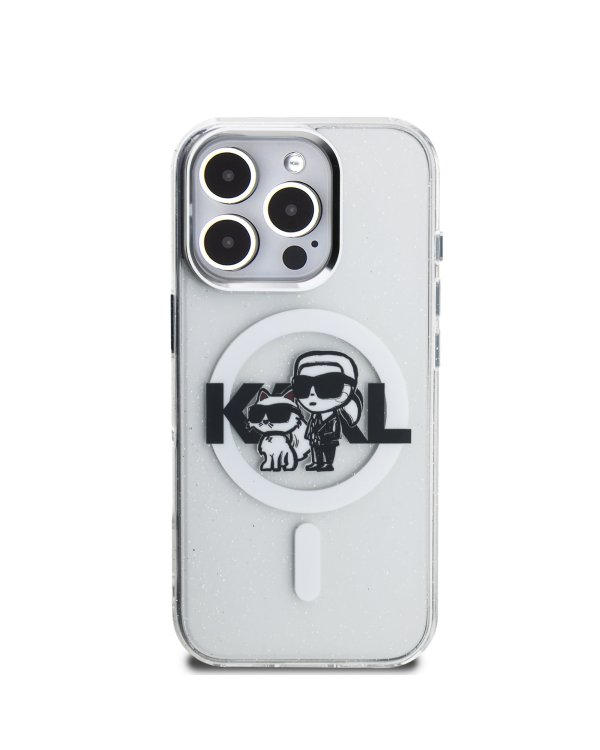 Karl Lagerfeld IML Glitter Karl and Choupette Sketch MagSafe Case Чехол для Apple iPhone 16 Pro Max