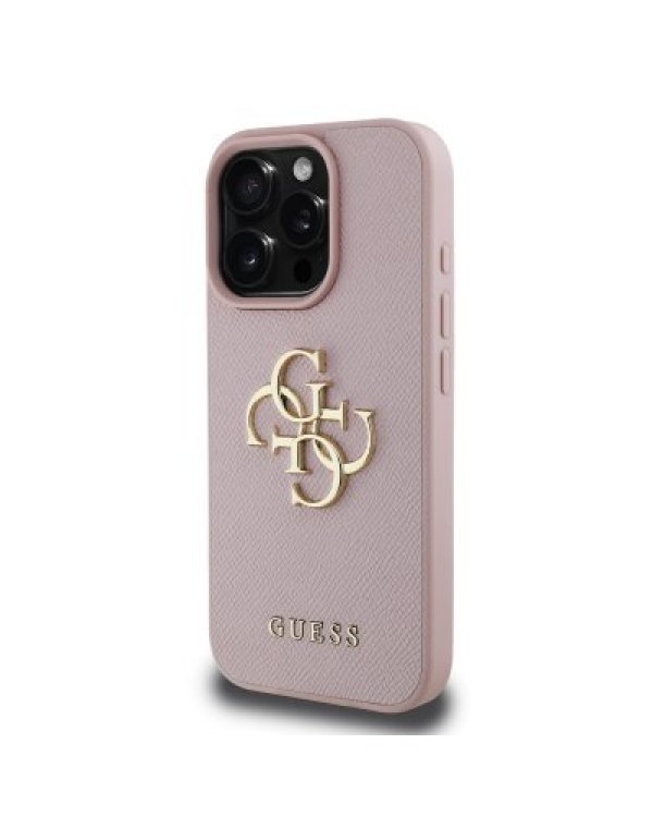 Guess PU Grained 4G Metal Logo Чехол для Apple iPhone 16 Pro Max