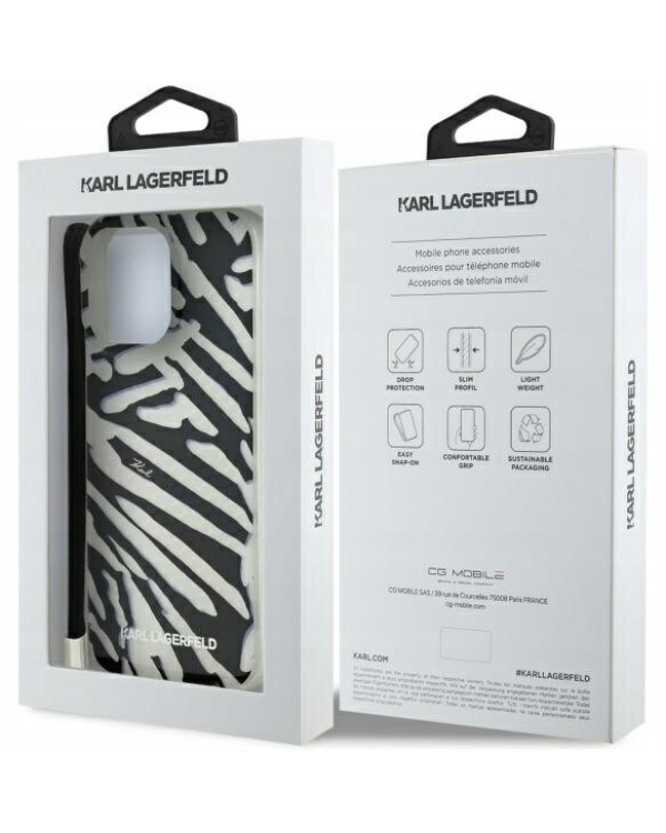 Дополнительное изображение книги «Karl Lagerfeld IML Zebra Pattern & Cord Защитный Чехол для Apple iPhone 16 Pro»