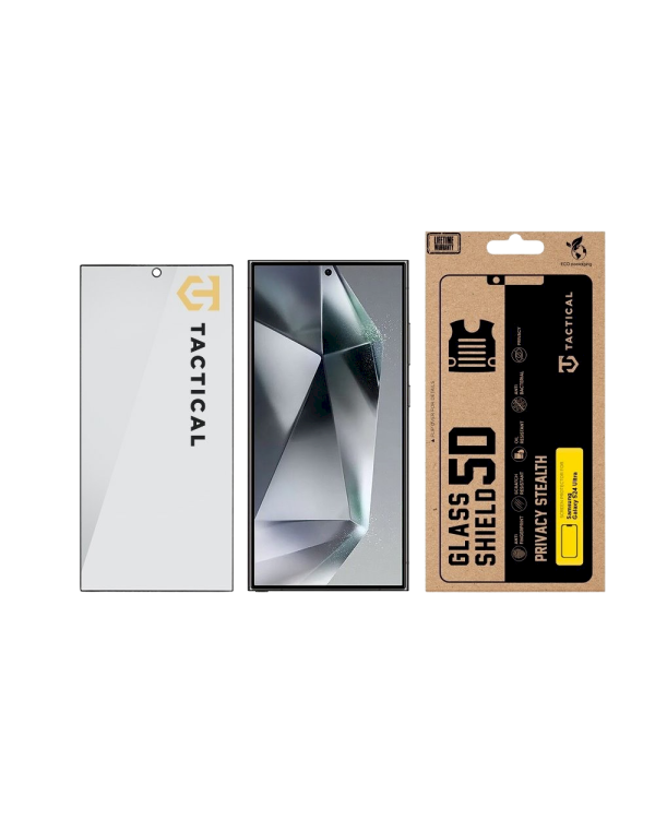 Tactical Glass Shield Privacy Stealth 5D Защитное стекло для Samsung Galaxy S24 Ultra / чёрный