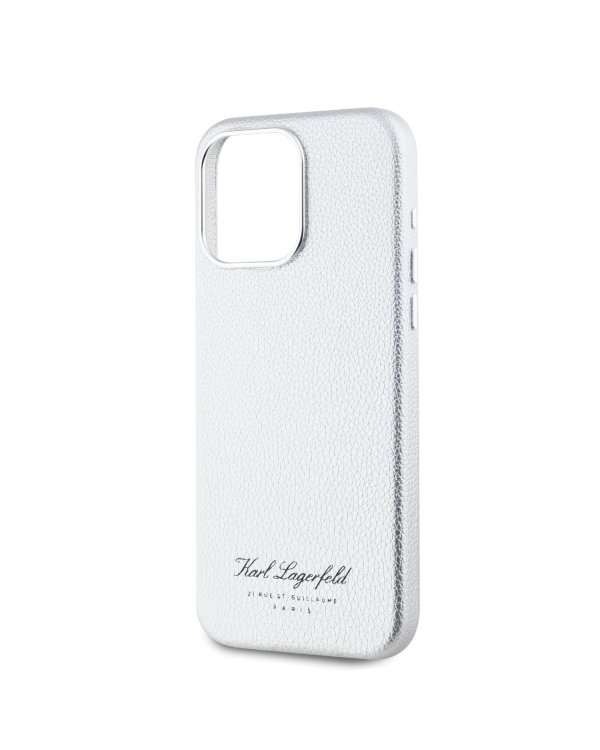 Karl Lagerfeld Grained PU Hotel RSG Защитный чехол для iPhone 15 Pro / серый