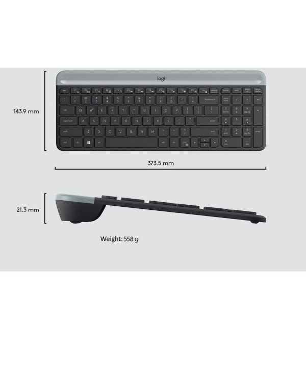 Logitech MK470 Slim Беспроводной комплект клавиатуры + Мышь (RUS)