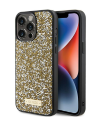 Guess Rhinestone Metal Logo Case Защитный Чехол для Apple iPhone 15
