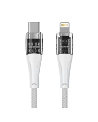 Qualo QTCN-CL-00 Transparent Nylon Kабель USB-C – Lightning / 125W / 1.5m / белый