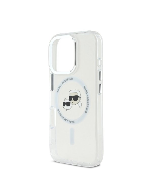 Karl Lagerfeld IML K&CH Heads Metal Frame MagSafe Case Защитный чехол для iPhone 16 Pro Max / прозрачный