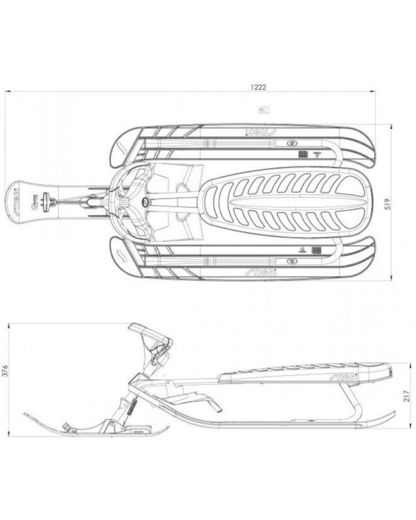Stiga Curve Pro Сани с рулем