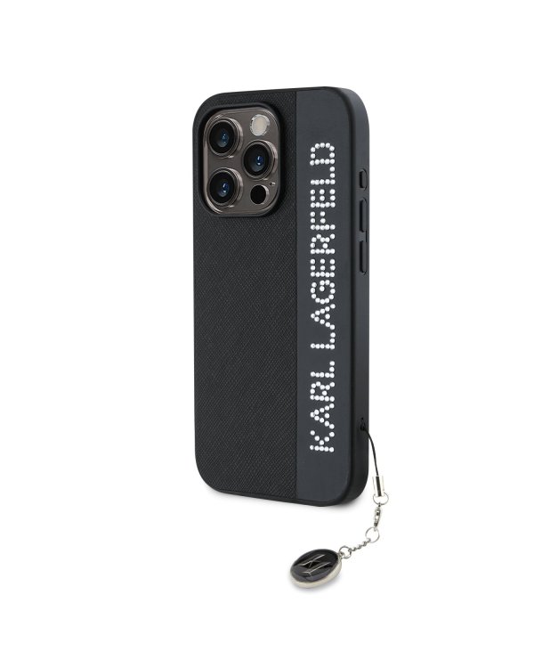 Дополнительное изображение книги «Karl Lagerfeld PU Saffiano Rhinestone Charm Case Защитный чехол для iPhone 15 Pro Max / чёрный»