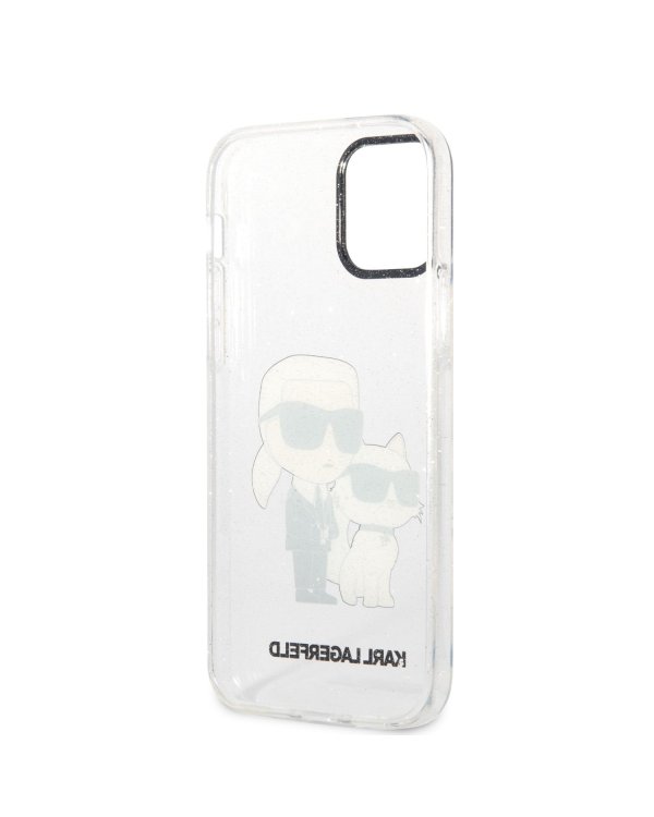 Karl Lagerfeld IML Glitter Karl and Choupette NFT Защитный чехол для iPhone 12/12 Pro / прозрачный