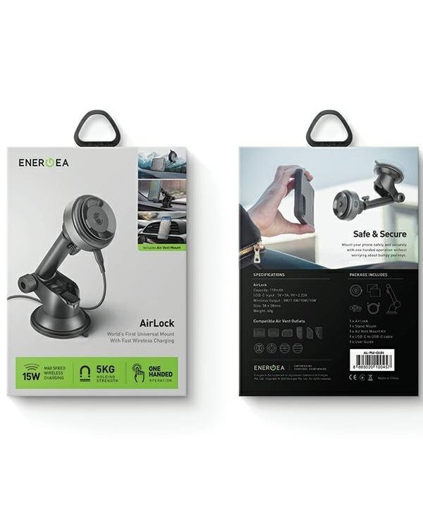 Energea Автомобильное крепление для телефона с быстрой беспроводной зарядкой