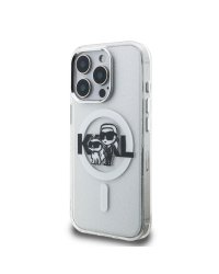 Karl Lagerfeld IML Glitter Karl and Choupette Sketch MagSafe Case Защитный чехол для iPhone 15 Pro / прозрачный