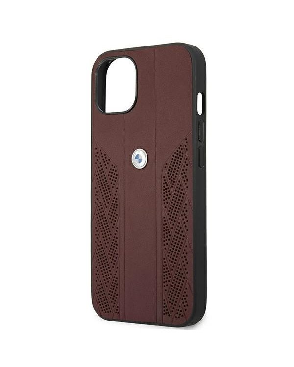 BMW BMHCP13MRSPPR Back Case Кожанный Чехол для телефона Apple iPhone 13 Kpacный