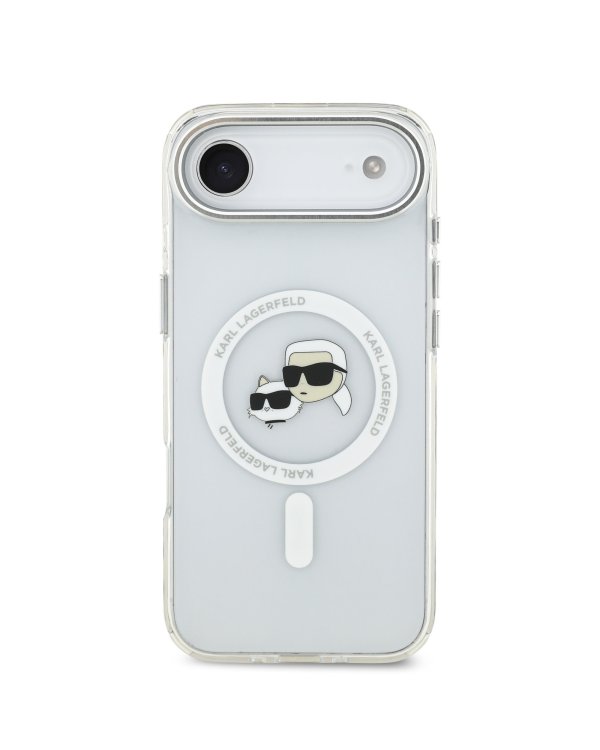 Karl Lagerfeld IML K&CH Heads Metal Frame MagSafe Case Защитный чехол для iPhone Air / прозрачный
