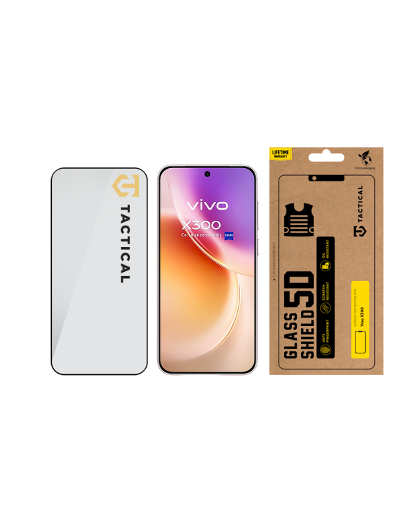 Tactical Glass Shield 5D Защитное стекло для Vivo X300 / чёрный