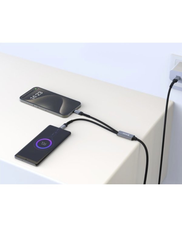 Swissten Textile 2in1 USB-C / Lighting Кабель 100W 1.5m
