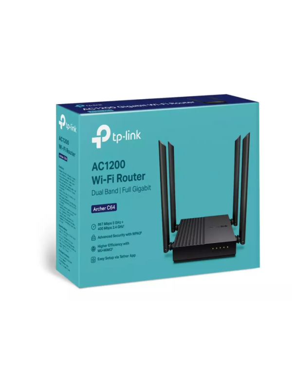 TP-Link Archer C64 AC1200 Wi-Fi Рутер Беспроводной 1200 Mb/s, 4×LAN порта