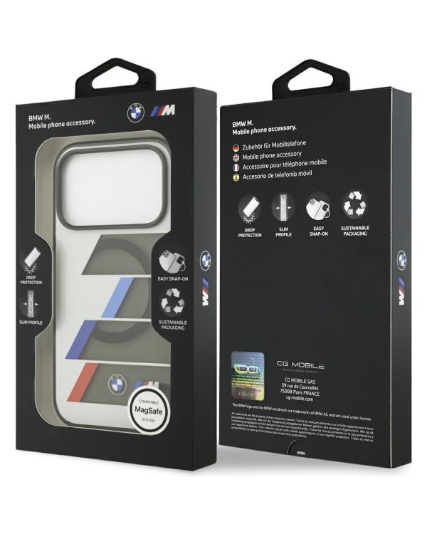 BMW M IML Metal Buttons Tricolor Lines MagSafe Case Защитный Чехол для Apple iPhone 17 Pro Max