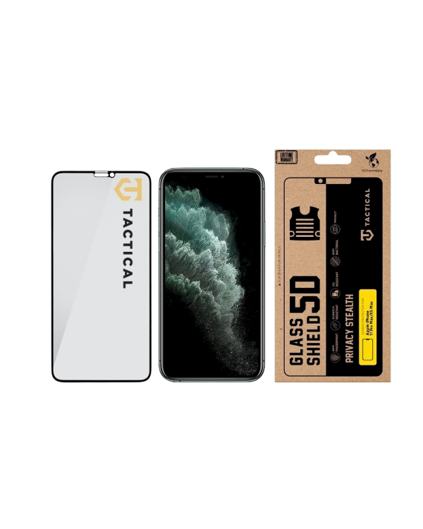 Tactical Glass Shield Privacy Stealth 5D Защитное стекло для Apple iPhone 11 Pro Max/XS Max / чёрный