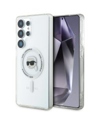 Karl Lagerfeld Button Karl Head Printed Logo MagSafe Чехол для Samsung Galaxy S25 Ultra