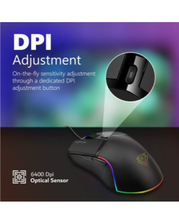 Дополнительное изображение книги «VERTUX Argon USB Игровая мышь с RGB подсветкой»