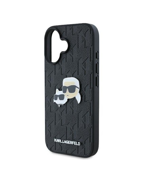 Karl Lagerfeld Monogram Karl&Chaoupette Head Pin Защитный Чехол для Apple iPhone 16 Plus