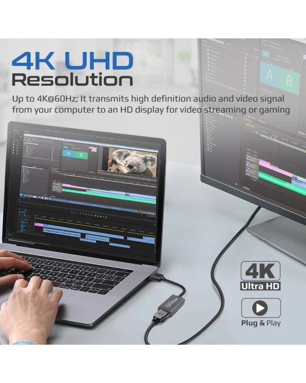 Promate MediaLink-DP Adapter DisplayPort to HDMI 4K@60Hz