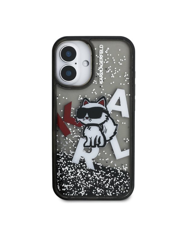 Karl Lagerfeld Liquid Glitter Scattered Choupette Case Чехол для Apple iPhone 16