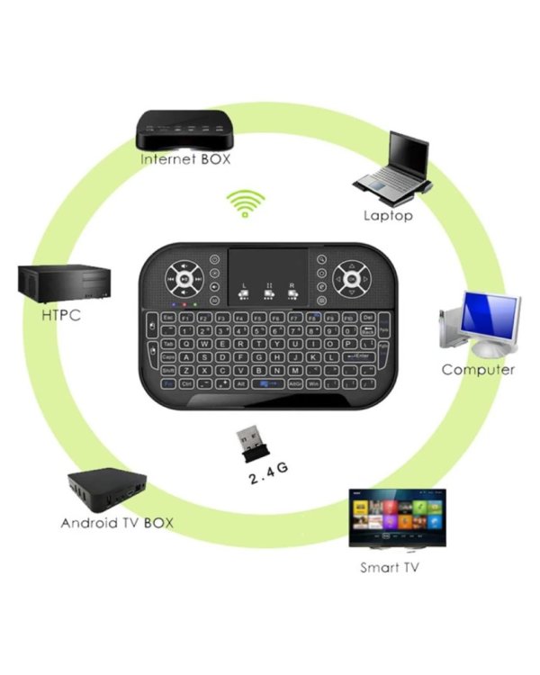 RoGer QL268 Wireless Mini Keyboard Беспроводная Клавиатура PC / PS3 / XBOX 360 / Smart TV / Android + Тачпад (С RGB Подсветкой)