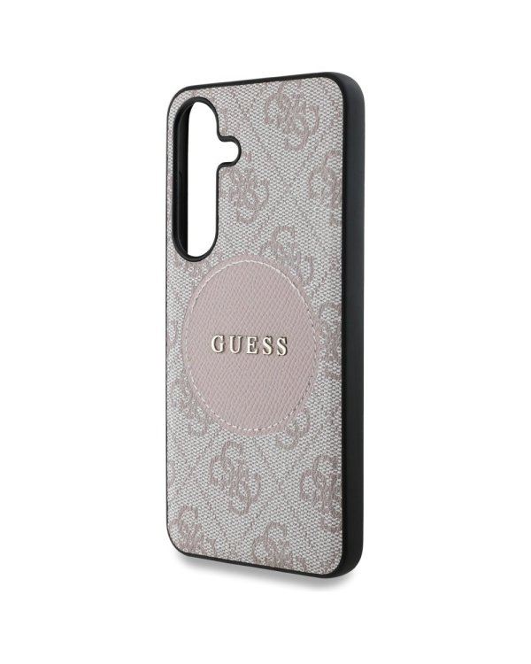 Guess 4G Round Patch Classic Logo MagSafe Case Чехол для Samsung Galaxy S25
