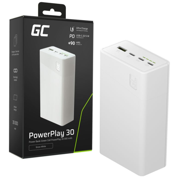 GreenCell PowerPlay 30 Повер Банк 30000mAh / 22.5W